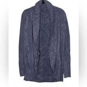 BAREFOOT DREAMS Blue/Gray Cozychic Lite Circle Cardigan Sweater